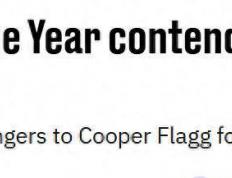 楊(yáng)瀚森(sēn)凭实力跻身最(zuì)佳新秀竞争榜(bǎng)